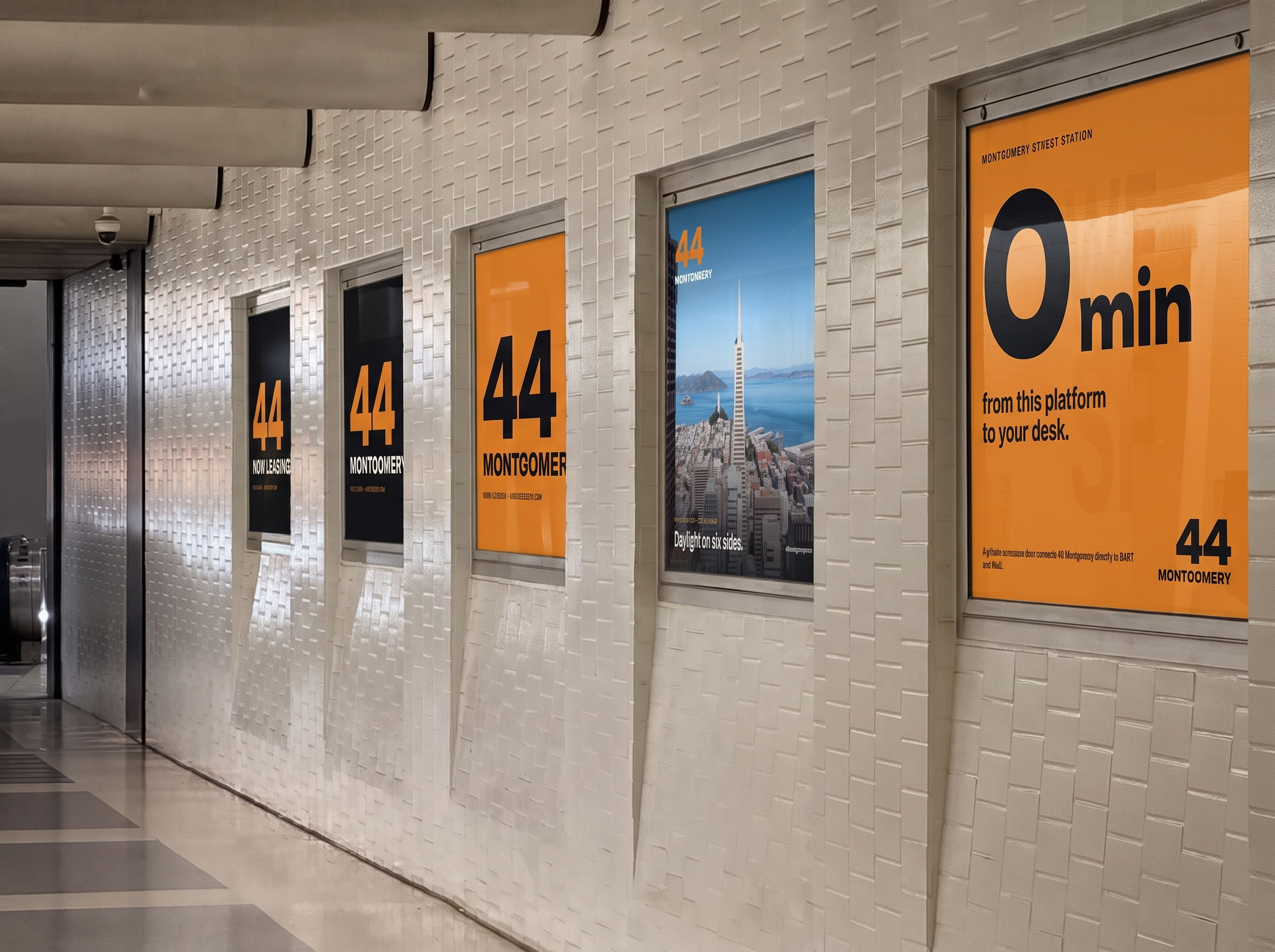 Concept: 44 Montgomery lightbox posters along the BART concourse