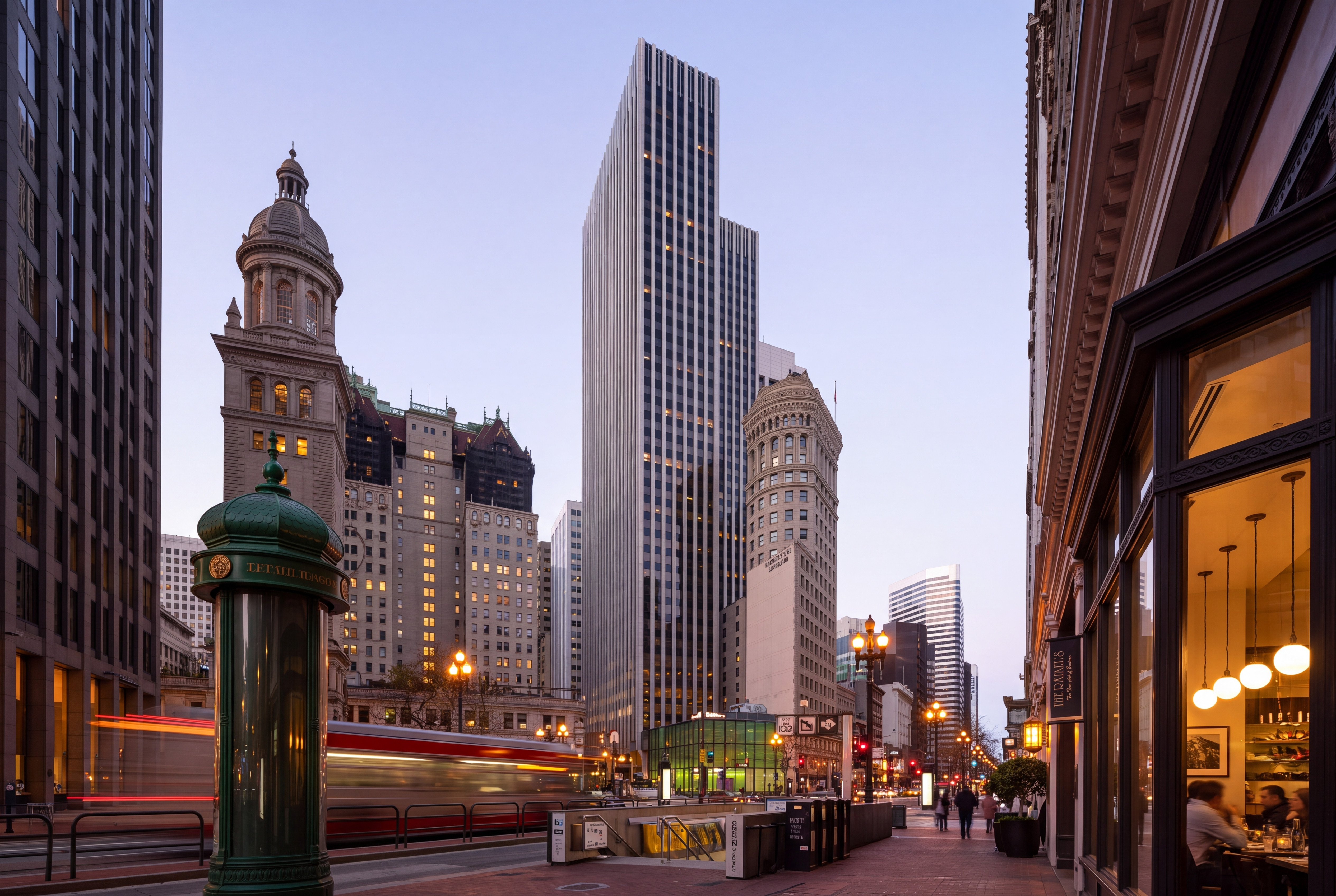 44 Montgomery Street at dusk